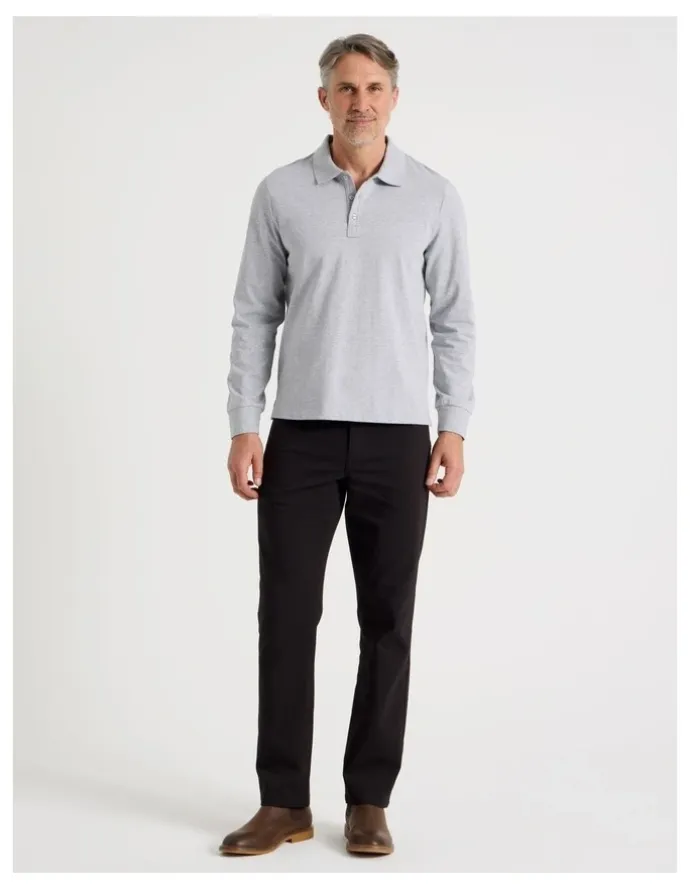 Regatta Long Sleeve Pique Polo in Grey