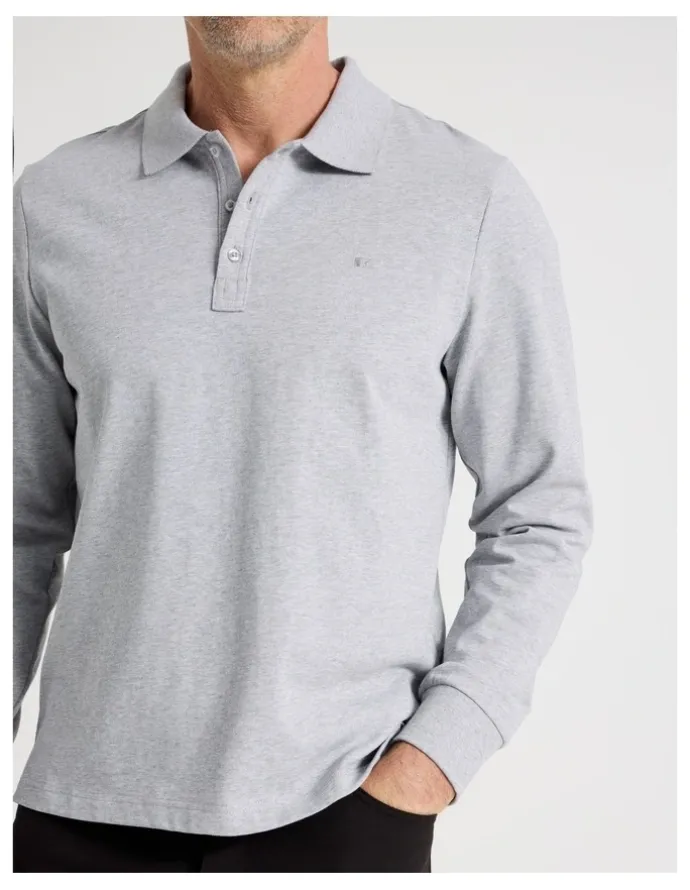 Regatta Long Sleeve Pique Polo in Grey
