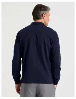 Regatta Long Sleeve Piqu Polo in Navy