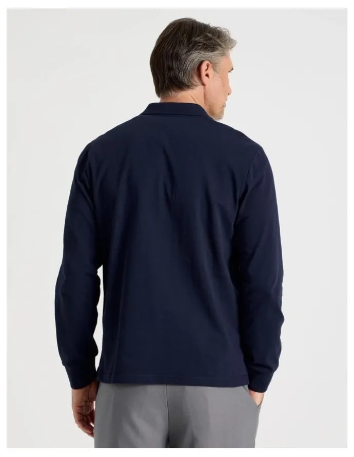 Regatta Long Sleeve Piqu Polo in Navy