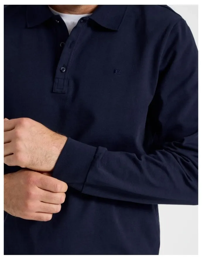 Regatta Long Sleeve Piqu Polo in Navy