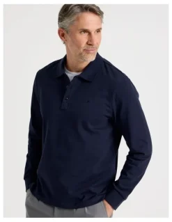 Regatta Long Sleeve Piqu Polo in Navy