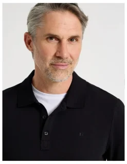 Regatta Long Sleeve Piqu Polo in Black