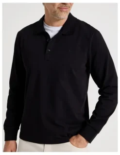 Regatta Long Sleeve Piqu Polo in Black
