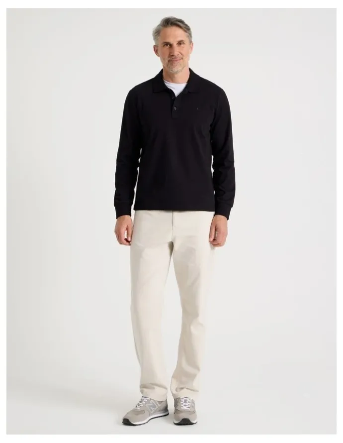 Regatta Long Sleeve Piqu Polo in Black
