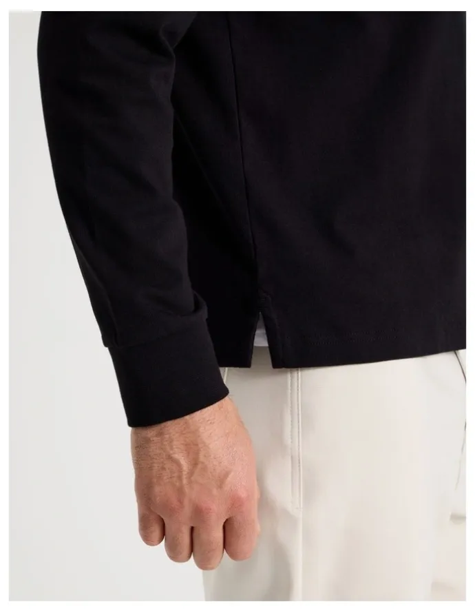 Regatta Long Sleeve Piqu Polo in Black