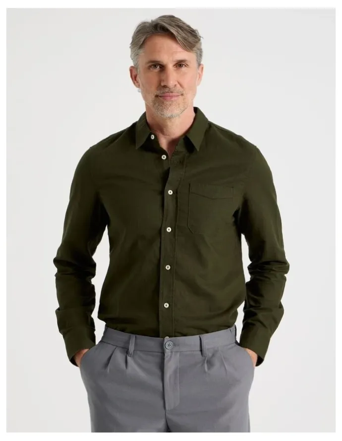 Regatta Long Sleeve Plain Shirt in Khaki