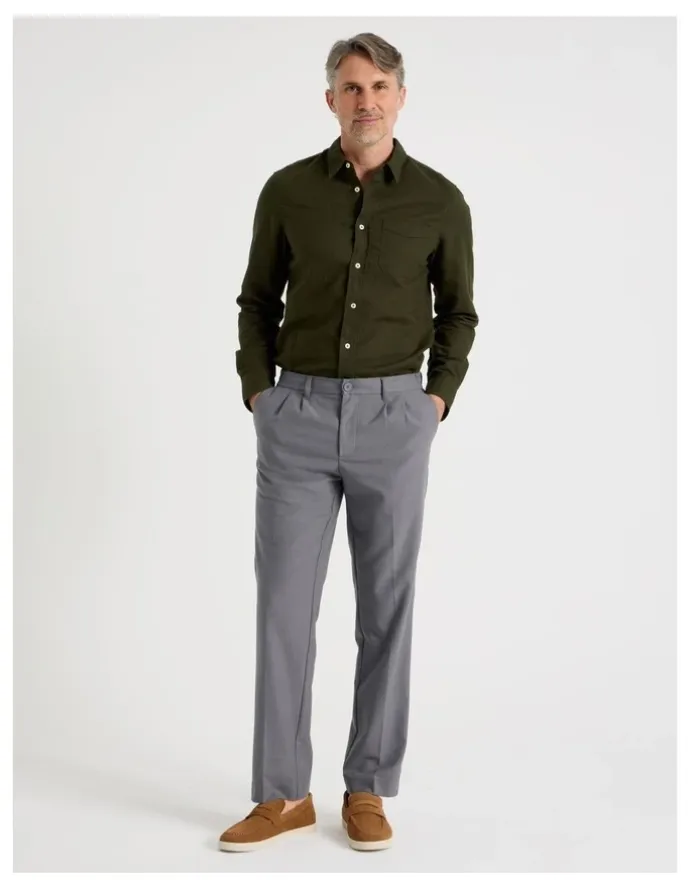 Regatta Long Sleeve Plain Shirt in Khaki