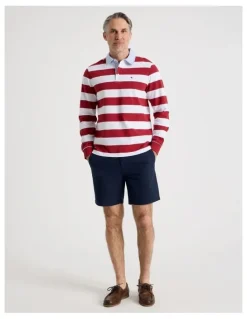 Regatta Long Sleeve Rugby Polo in Red Stripe
