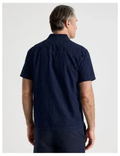 Regatta Micro Print Short Sleeve Shirt in Navy
