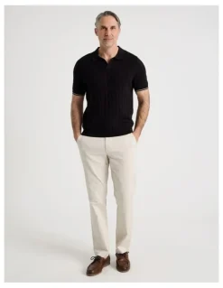 Regatta Open Collar Cable Knit Polo in Black