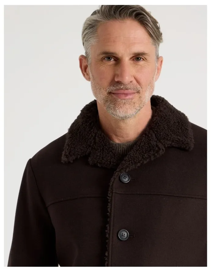Regatta Sherling Collar Coat in Brown