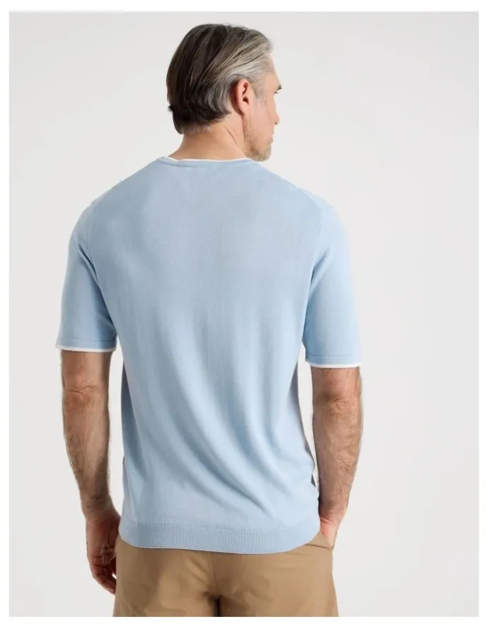 Regatta Short Sleeve Bamboo Cotton T-Shirt with Contrast Tipping in Light Blue