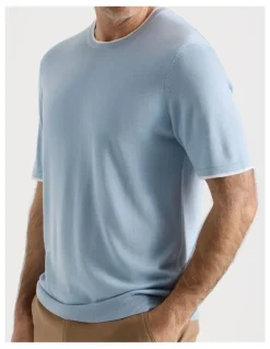 Regatta Short Sleeve Bamboo Cotton T-Shirt with Contrast Tipping in Light Blue