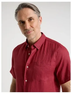 Regatta Short Sleeve Linen Shirt in Red