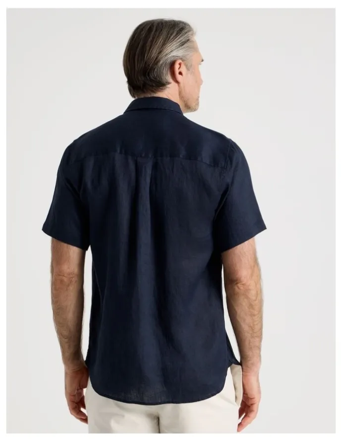 Regatta Short Sleeve Linen Shirt in Navy