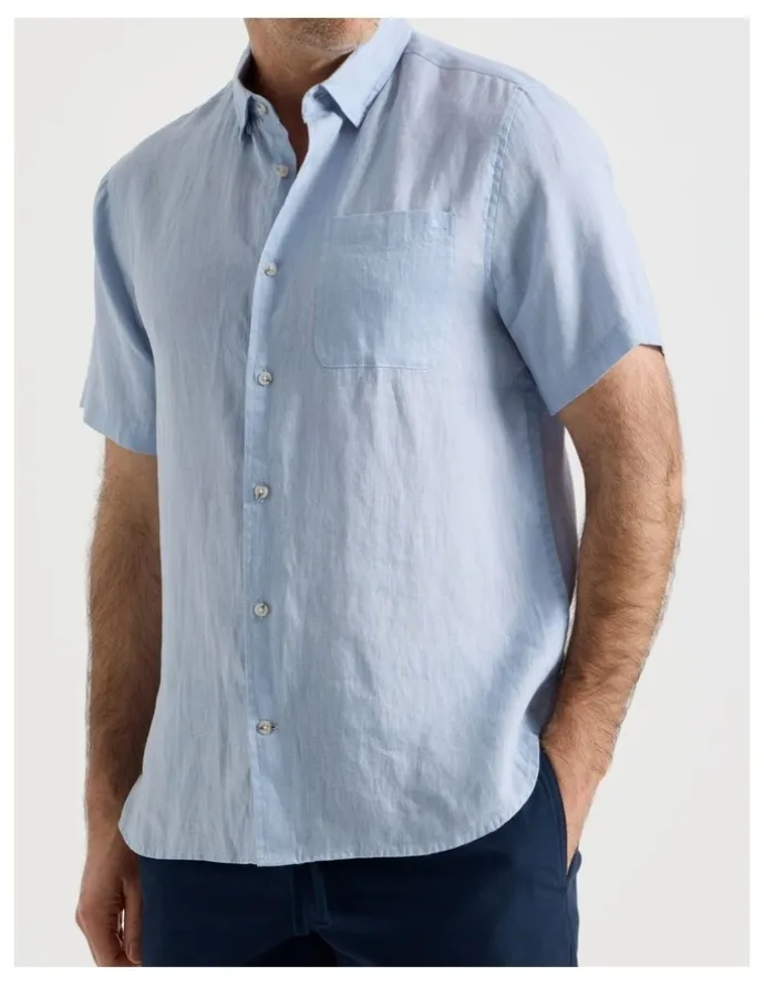Regatta Short Sleeve Linen Shirt in Light Blue