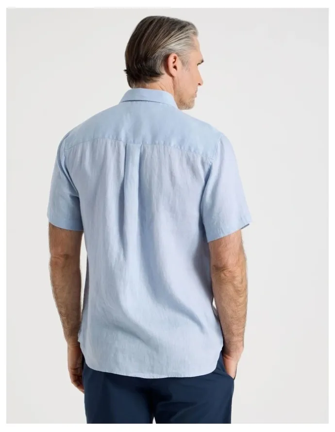 Regatta Short Sleeve Linen Shirt in Light Blue
