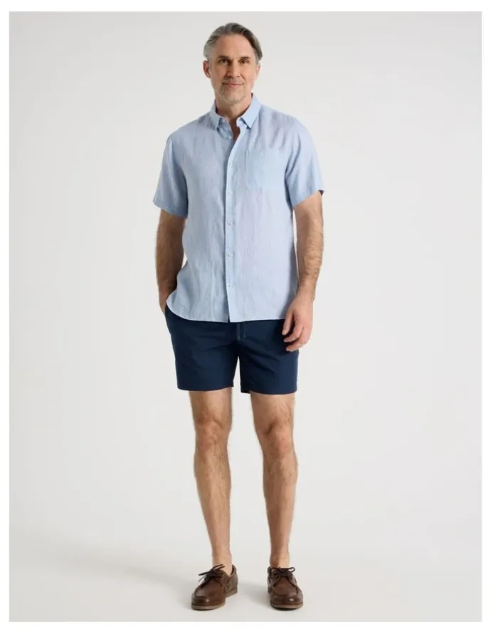 Regatta Short Sleeve Linen Shirt in Light Blue