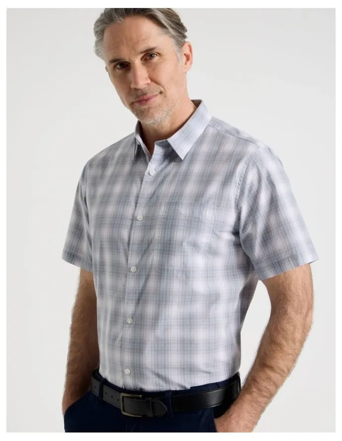 Regatta Short Sleeve Shirt in Light Blue Multi Check