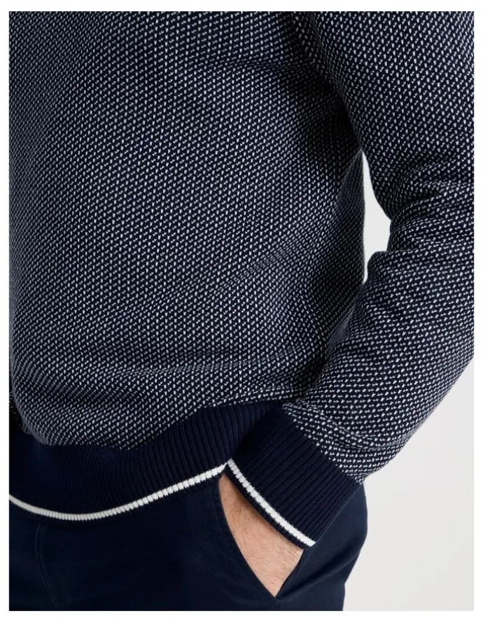 Regatta Stripe Rib Detail Knit in Navy