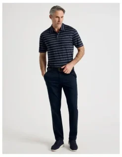 Regatta Tech Fine Stripe Polo in Navy