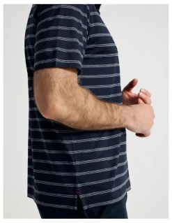 Regatta Tech Fine Stripe Polo in Navy