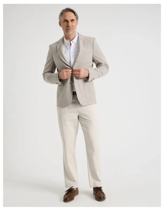 Regatta Textured Blazer in Sand Check
