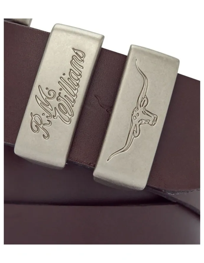 R.M.Williams Solid Hide Belt 3 Piece in Chestnut