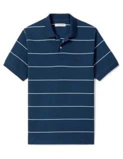 R.M.Williams Albany Stripe Polo Vintage Blue