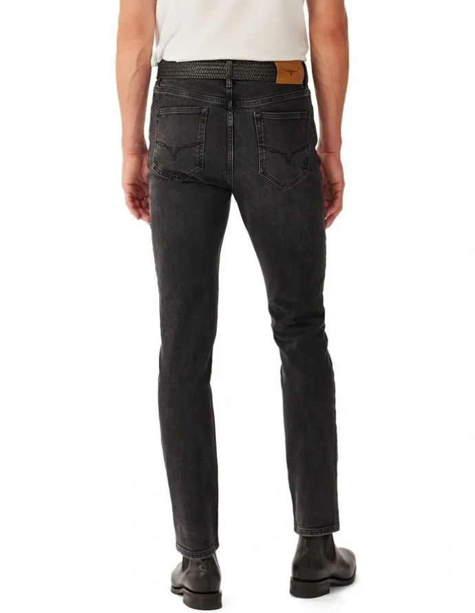 R.M.Williams Loxton Slim Tapered Denim Jeans in Vintage Black