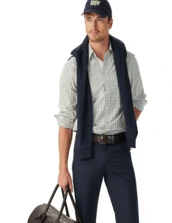 R.M.Williams Newland Poplin Check Long Sleeve Shirt Moss