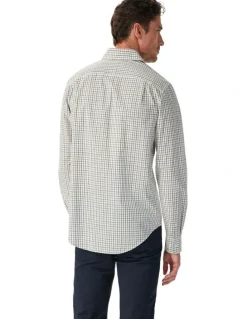 R.M.Williams Newland Poplin Check Long Sleeve Shirt Moss
