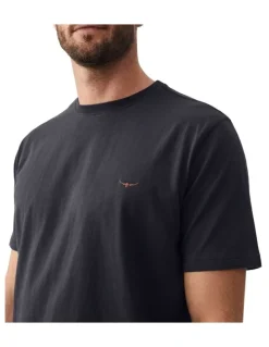 R.M.Williams Parson T-Shirt in Navy/Chestnut