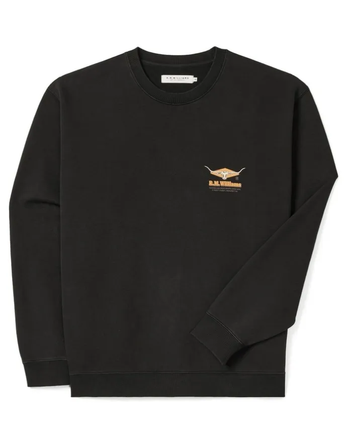 R.M.Williams Percy Crew Neck Sweatshirt in Black