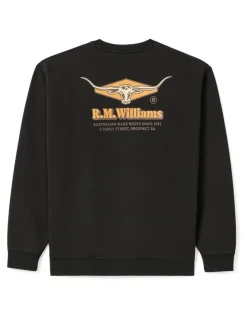 R.M.Williams Percy Crew Neck Sweatshirt in Black