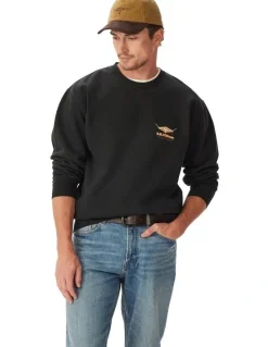 R.M.Williams Percy Crew Neck Sweatshirt in Black