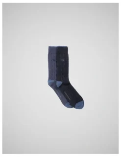 Rodd & Gunn Dunedin Cable Sock 2 Pack in Navy Denim