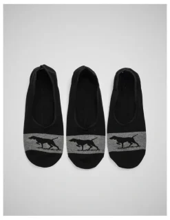Rodd & Gunn Gunner Lo Show Sock 3 Pack in Nero/Grey