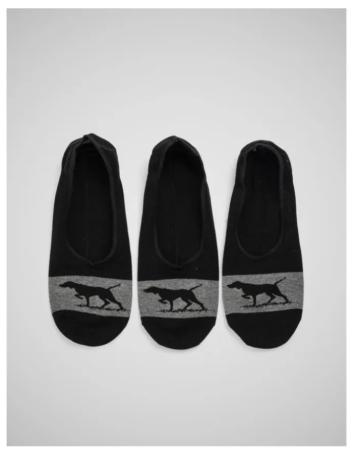 Rodd & Gunn Gunner Lo Show Sock 3 Pack in Nero/Grey