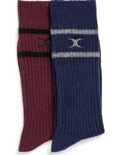Rodd & Gunn Line Out Sock Two Pack in Navy/Burgundy