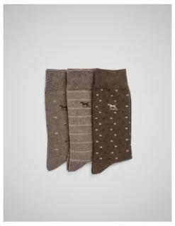 Rodd & Gunn Seafcliff Sock 3 Pack in Earth Multi