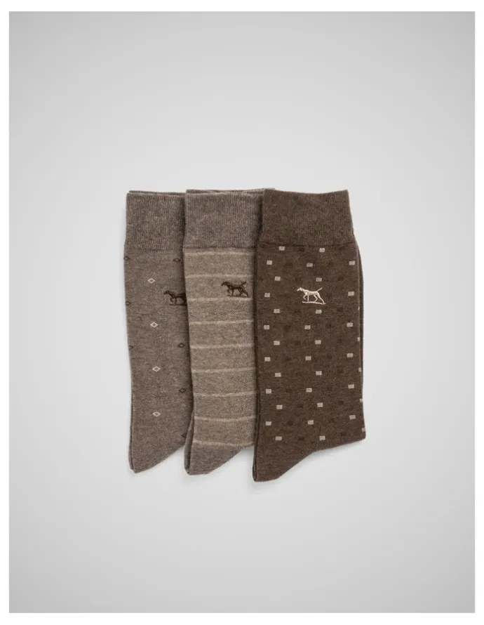 Rodd & Gunn Seafcliff Sock 3 Pack in Earth Multi