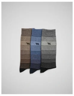 Rodd & Gunn Stratford Stripes Sock 3 Pack in Multi