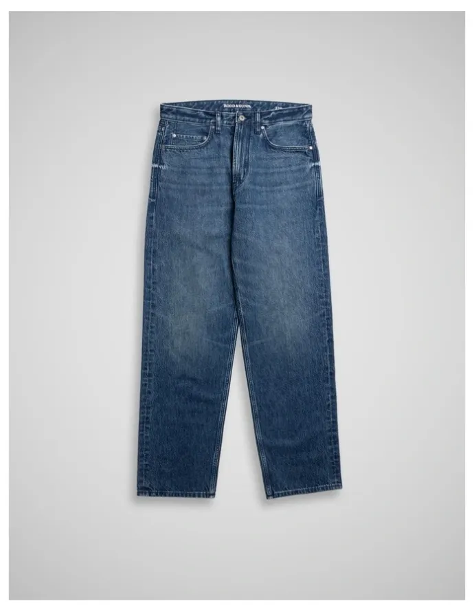 Rodd & Gunn Dunearn Regular Leg Loose Fit Jeans in Washed Indigo