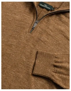 Rodd & Gunn Fortrose 1/4 Zip Knit in Nutmeg