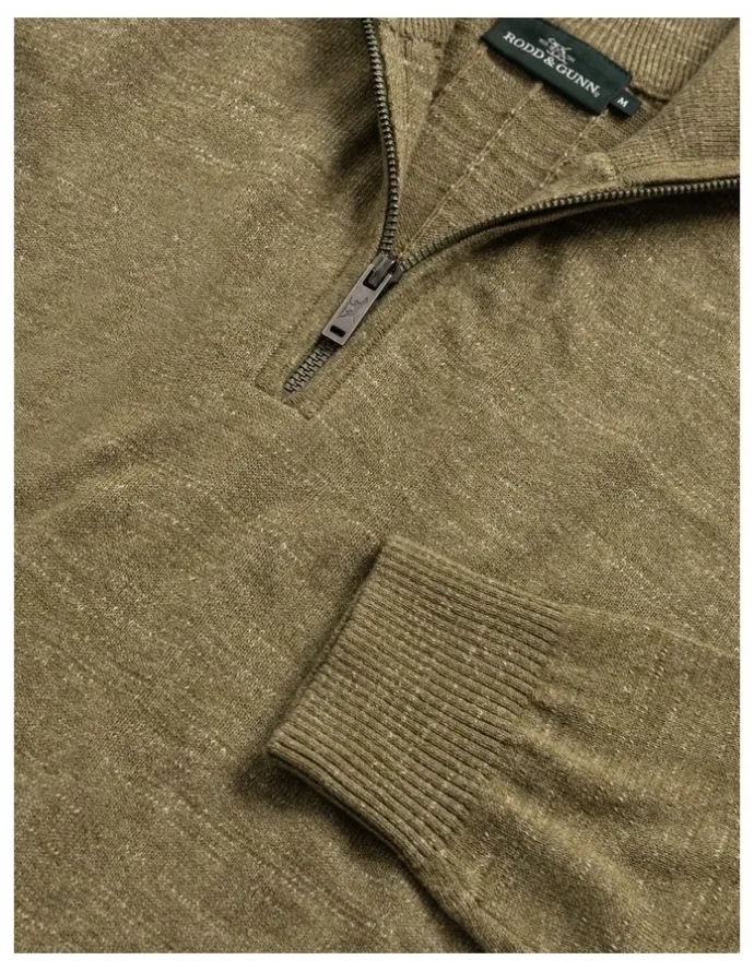 Rodd & Gunn Fortrose 1/4 Zip Knit in Olive
