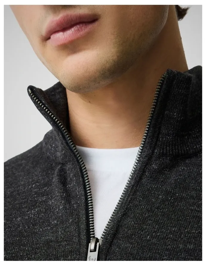 Rodd & Gunn Fortrose 1/4 Zip Knit in Ash