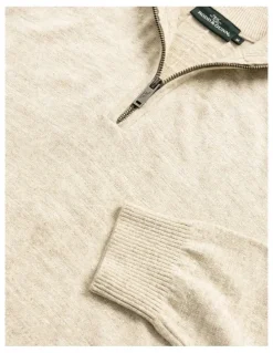 Rodd & Gunn Fortrose 1/4 Zip Knit in Straw