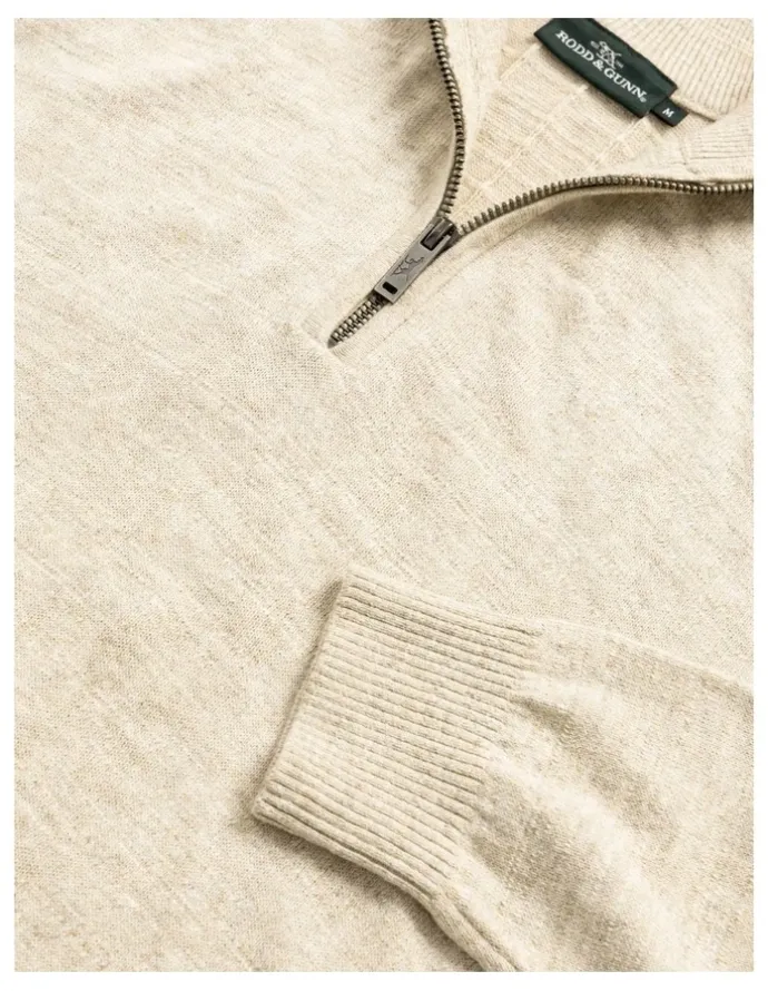 Rodd & Gunn Fortrose 1/4 Zip Knit in Straw